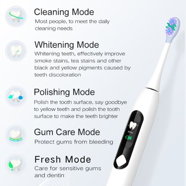D92 LCD Screen Display Sonic Toothbrush