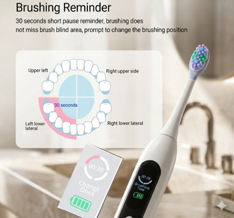 D92 LCD Screen Display Sonic Toothbrush