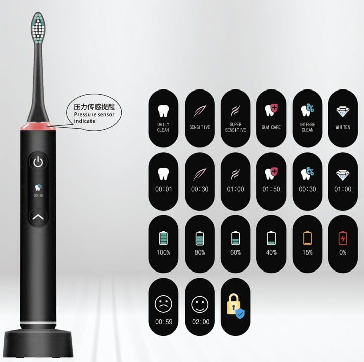 TB38 LCD Screen Display Sonic Toothbrush