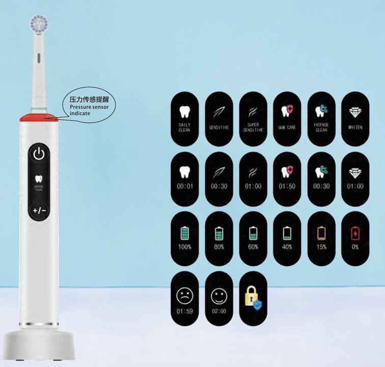 TB40 Oscillating toothbrush  with LCD screen display