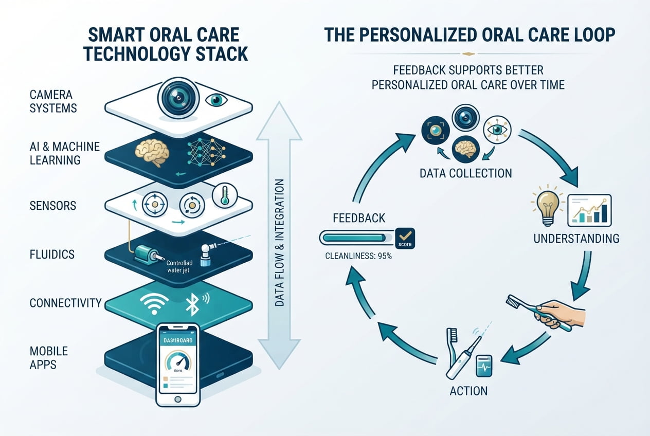 Smart oral care technology stack smart oral care technology stack with camera AI sensors fluidics and app